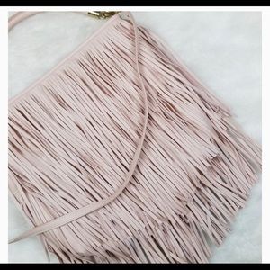 H&M pink fringe bag